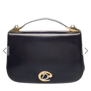 Leather Handbag with Gold Accents